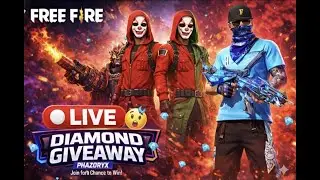 FREE FIRE LIVE  DIAMOND GIVEAWAY🔴 | First Ever Live Stream | Savage Gameplay 🔥 | PHAZORYX