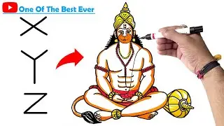 X Y Z से बजरंगबली हनुमान भगवान का ड्राइंग आसानीसे बनाना सिंखे   Lord Hanuman Full Drawing From X Y Z