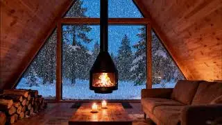 Silent Winter Cabin 🔥 Snow Outside, Warm Fireplace Inside