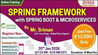 SPRING Framework with SPRING BOOT & MICROSERVICES Online Training @ DURGASOFT