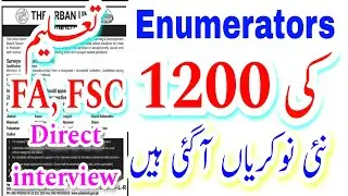 Enumerators 1200 New jobs Announced Direct interview and Get job