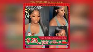 #WowAngel 250% Pre Bleached 13x6 HD Lace Front Wigs 34in Glueless Straight Human Hair Wigs Pre Pluc