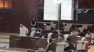 Nawaz Khan addressing the National Assembly session