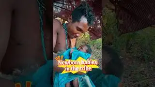Newborn baby in the hadzabe tribal#newborn #wildlife #hadzabe #family