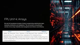 FPL unit 4: Arrays | PRATHMESH BADHE