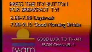 Channel Four caption during TV-am's first day - 1/2/83