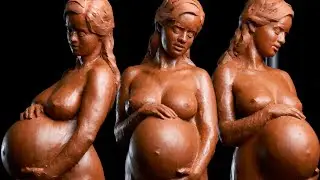 Pregnant Woman Sculpture Time lapse part 2