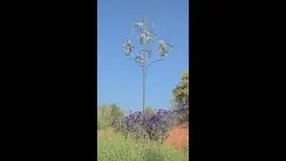 Whitaker Wind Sculpture Elements of the Universe in Stainless Steel in the Desert