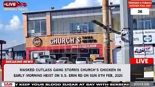 Банда в масках с саблями совершила нападение на ресторан Churches Chicken ранним утром на улице S...