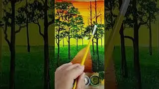 Como Pintar Caminho de &Aacute;rvore no P&ocirc;r do Sol 