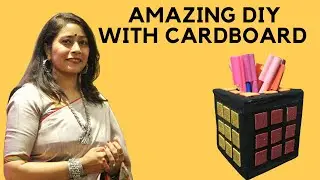 DIY RUBIK'S CUBE PEN HOLDER| AMAZING DIY WITH CARD CARDBOARD|