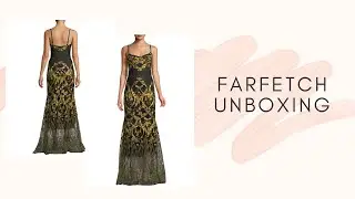 FARFETCH Order: Marchesa Notte Dress Black & Gold Embroidered Corset Gown (Spring/Summer 2018)