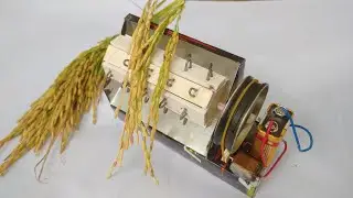 How to make Project  Rice Thresher Machine    speed Beautiful
