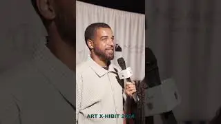Jordan Hamilton explains his type of Art at the Art X-hibit Toronto