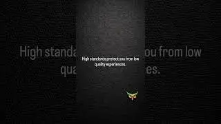 High standards protect you from low quality experiences. #discipline