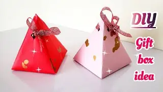 DIY Triangular Gift box 🎁/ Cute Gift box idea/ Easy handmade gift box/ DIY paper crafts/paper art 