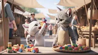 Mama cat and Baby cat l life in a village l LOOP
