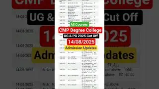 🔥 CMP UG & PG 2025 Cut Off | BA BSc BCom MA MSc MCom | All Courses Admission Update #shorts
