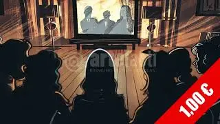 Community Screening Night &ndash; Audience & Projector HD Stock Footage
