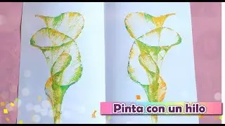 C&oacute;mo pintar con un hilo y pintura | Pintura facil&iacute;sima, Pinta con un hilo &iexcl;QUEDA GENIAL!