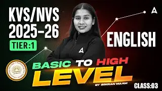 KVS NVS English Class | KVS NVS Tier 1 Preparation | Basic To High By Simran Mam #3