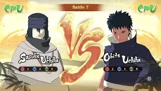 Sasuke (The Last) vs Obito (Ninja War) - Naruto Ultimate Ninja Storm Connections | CPU vs CPU
