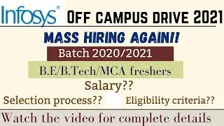 🔴Infosys off campus drive 2021||Selection Process||Preparation strategy||Education qualification||