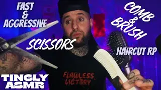The Tingliest & Most Relaxing Fast & Aggressive Haircut ASMR