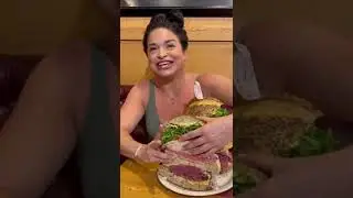 Trying to bite the biggest sandwich in NYC! #onebite