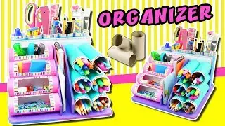 🚨 DESKTOP Organizer from Cardboard Rolls 😱 Back to school ❣️ aPasos Crafts DIY ❣️