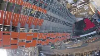 Quadcopter, Miniquad, freestyle building dive in downtown Denver