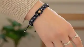 Pulseira Macrame Com Miçanga Central / Tutorial Passo a Passo Completo 