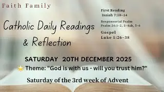 Today's Catholic Mass Readings and Gospel Reflection &ndash; Saturday, December 20, 2025 #catholicfaith