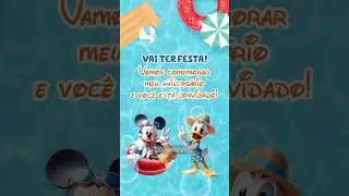 CONVITE ANIMADO POOL PARTY COM O MICKEY