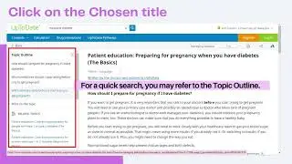 UptoDate Database Series 1: Conduct a Search