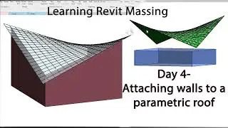 Learning Massing in Revit. Attaching walls to a parametric roof #bim #tutorial #architecturaldesign