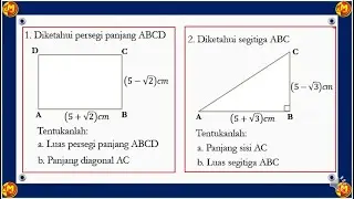 Penggunaan Bentuk Akar, Diketahui Persegi Panjang ABCD, Diketahui Segitiga ABC