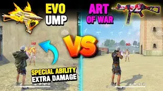 EVO UMP SKIN ABILITY TEST IN FREE FIRE | BOOYAH DAY EVO UMP VS ART OF WAR UMP - GARENA FREE FIRE