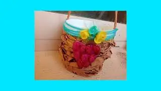 How to Reuse Empty Yogurt Containers / Re-Use Brown Paper Bags /  Home Decor Waste Material Craft