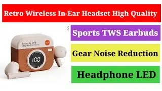 Retro Wireless In-Ear Headset High Quality Sports TWS Earbuds Gear Noise Reduction Headphone LED
