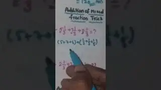 Mixed fractions addition trick /maths tricks/@lasya tech