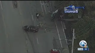 Rollover wreck cleared in Palm Beach County