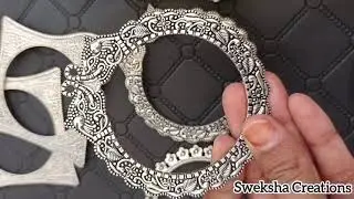 Designer oxidised german silver bangles|Sweksha Creations Product link available here 