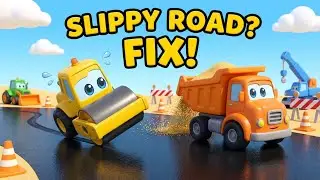 Uh-Oh! The Slippery Paint Road | 3D Cartoon Construction Story for Kids | @Giggleulagam 