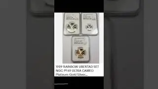 1989 RAINBOW LIBERTAD SET NGC PF69 ULTRA CAMEO Platinum Gold Silver