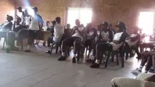 Tlou leading the song before our game against Makapanstad Romans FC. Ntate ke kopa maitshwarelo.'