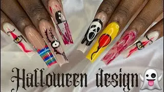 Halloweendesign|Howtodohalloweenailsdesign#nailart#howtodohalloweendesigns#screamface