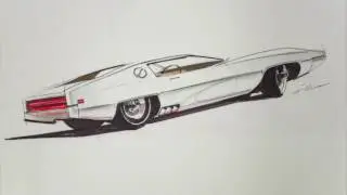 Rare Ford Mustang and Cougar concept design illustrations