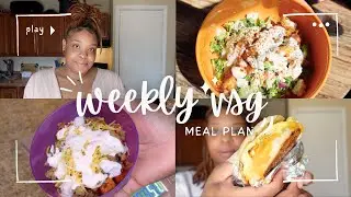 weekly vsg meal plan 🥗 | freezer door sandwiches, cajun chicken broccoli salad + sweet potato bowls