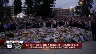 Australian artist to turn 3 tons of mourners' flowers from Bondi Beach into exhibit